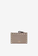 Valentino Rockstud Leather Zipped Cardholder  Powder 8W2P0605VSH/S_VALE-P45