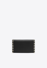 Valentino Rockstud Leather Chain Clutch Black 8W2P0AR6VSH/S_VALE-0NO