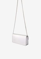 Valentino VLogo Signature Laminated Calfskin Clutch Bag Silver 8W2P0S93RFY S13