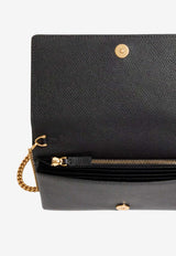 Valentino VLogo Signature Leather Chain Clutch Black 8W2P0W42SNP 0NO