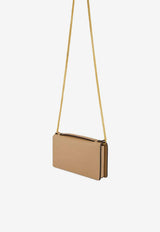 Valentino VLogo Signature Leather Chain Clutch Beige 8W2P0W42SNP WRP