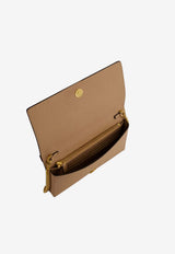 Valentino VLogo Signature Leather Chain Clutch Beige 8W2P0W42SNP WRP