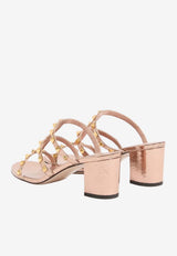 Valentino Rockstud 60 Mules in Laminated Ayers Rose Gold 8W2S0C47AIT MXS