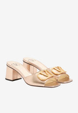 Valentino VLogo 60 Laminated Leather Mules Champagne 8W2S0HA6FLQ H08