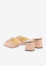 Valentino VLogo 60 Moiré Fabric Mules Pink 8W2S0HA6QNW CXS