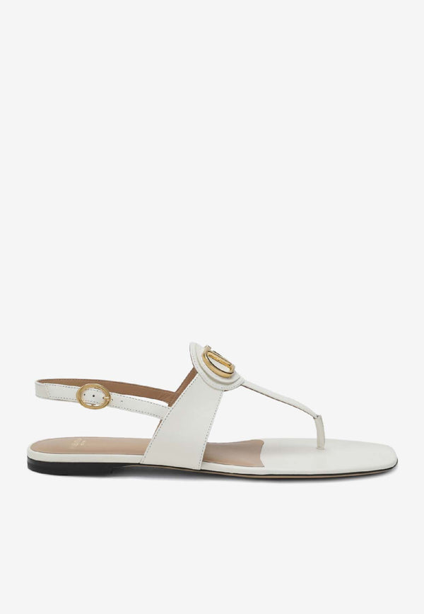 Valentino VLogo Leather Thong Sandals White 8W2S0MB7DSH/S_VALE-098