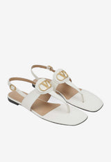 Valentino VLogo Leather Thong Sandals White 8W2S0MB7DSH/S_VALE-098