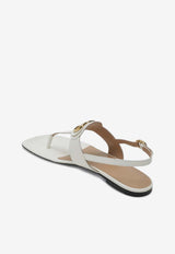 Valentino VLogo Leather Thong Sandals White 8W2S0MB7DSH/S_VALE-098