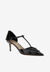 Valentino D'Orsay 60 VLogo Patent Leather Pumps Black 8W2S0NP7TMK 0NO