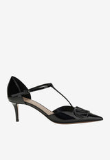 Valentino D'Orsay 60 VLogo Patent Leather Pumps Black 8W2S0NP7TMK 0NO