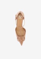 Valentino D'Orsay 60 VLogo Patent Leather Pumps Beige 8W2S0NP7TMK GF9