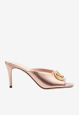 Valentino VLogo 85 Laminated Leather Mules Rose Gold 8W2S0NQ4FLQ GF9