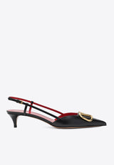 Valentino 40 VLogo Signature Slingback Pumps  Black