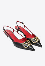 Valentino 40 VLogo Signature Slingback Pumps  Black