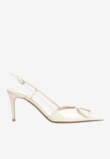 Valentino VLogo 80 Slingback Pumps in Patent Leather Ivory 8W2S0R01TMK I16