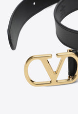 Valentino VLogo Leather Belt Black
