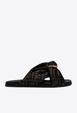 Fendi Feel FF Monogram Slides Brown 8X8645AE7S/S_FENDI-F0R7V