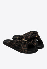 Fendi Feel FF Monogram Slides Brown 8X8645AE7S/S_FENDI-F0R7V