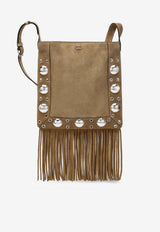 Valentino Nellcote Suede Shoulder Bag with Fringes Beige 8Y2B0R33JET/S_VALE-RDX