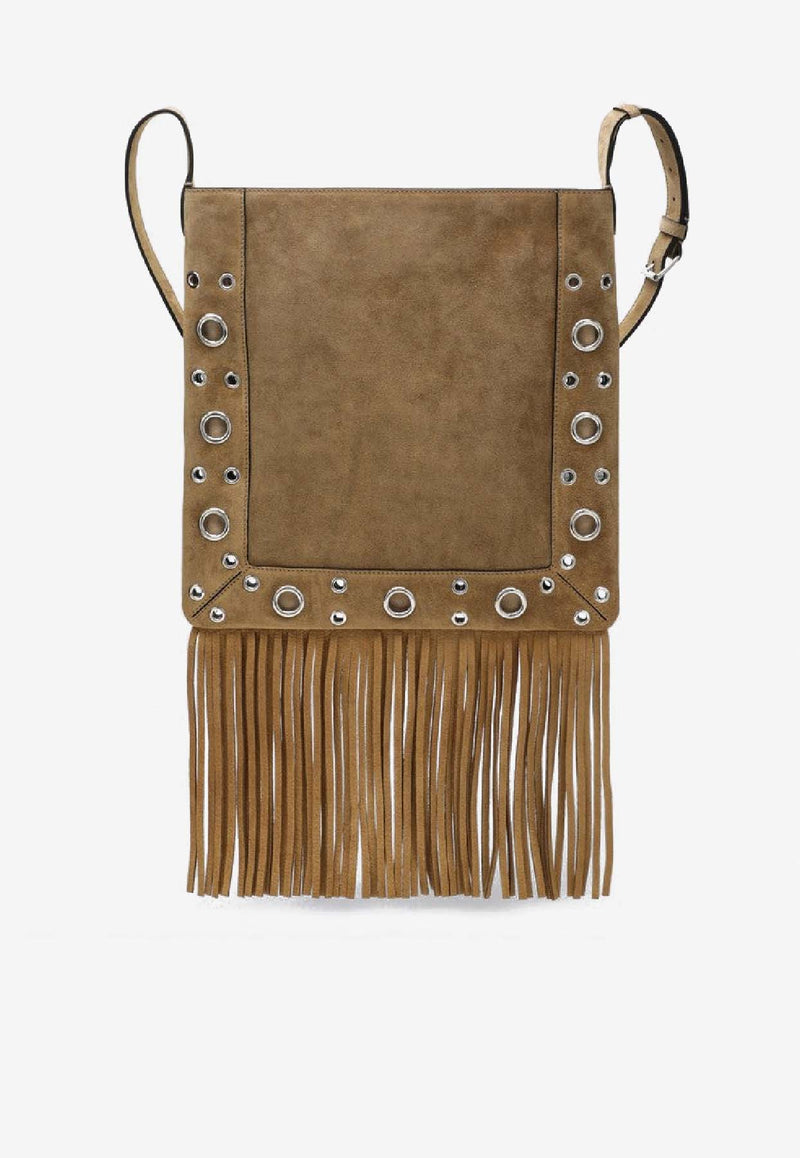 Valentino Nellcote Suede Shoulder Bag with Fringes Beige 8Y2B0R33JET/S_VALE-RDX