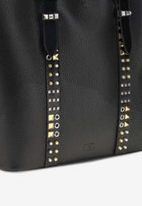 Valentino Rockstud Grained Leather Top Handle Bag Black 8Y2B0S84ZGS 0NO