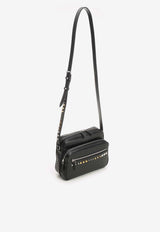 Valentino Rockstud Grained Leather Messenger Bag Black 8Y2B0S90VTJ 0NO