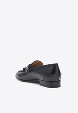 Valentino Garavani Plaque Leather Loafers Black