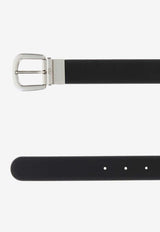 Valentino VLogo Signature Reversible Leather Belt Black 8Y2T0SU6XUG D8S