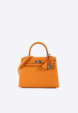 Kelly 25 in Orange Epsom Leather with Palladium Hardware