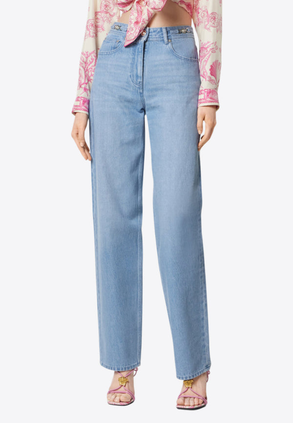 Versace High-Rise Straight-Leg Jeans 1021268 1A14802 1D190