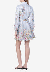 Zimmermann Rebellion Floral Mini Dress Light Blue 9142DC261LI/S_ZIMM-BA