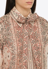 Zimmermann Matchmaker Long-Sleeved Shirt in Linen and Silk 9160TMAT/O_ZIMM-CRBA
