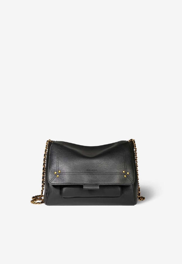 Jérôme Dreyfuss Medium Lulu Crossbody Bag Black 44LULUMVE_Noir Brass