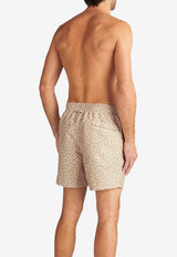 Derek Rose Tropez Geometric Print Swim Shorts Sand 9761-TROP016SANSAND