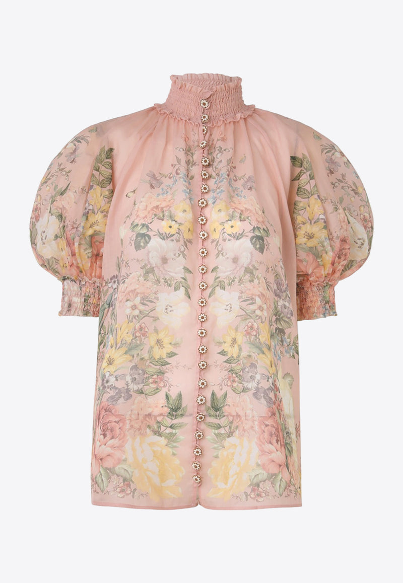 Zimmermann Waverly Floral Print Blouse Pink 9920TSS243PINK