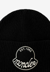 Moncler Logo Patch Ribbed Beanie Black K20913B00029M1242_999