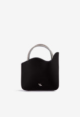 Le Silla Small Ivy Crystal Satin Top Handle Bag Black 9992ZBAGXXXXSAT 294