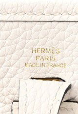 Hermès Evelyne TPM in New White Taurillon Clemence Amazone with Gold Hardware New White