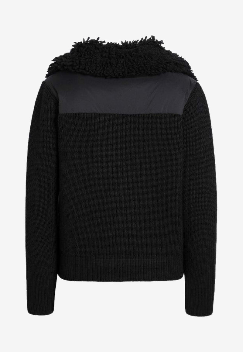 Moncler Grenoble Padded Wool Cardigan Black 9B00004M1131/R_MONGR-999