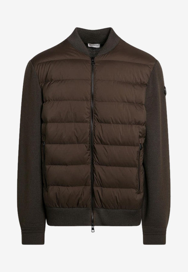 Moncler Logo Patch Zip-Up Down Jacket Brown 9B00015M1131/R_MONCL-243