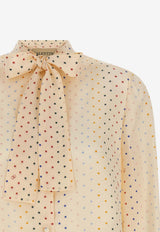 Valentino Starry Long-Sleeved Blouse Cream 9B3AB8L6ABT CVT