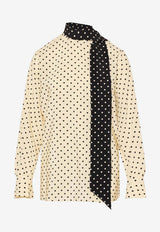 Valentino Polka Dots Blouse with Side Bow Multicolor 9B3AEC609DW R8E