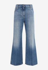 Valentino VGold Flared-Leg Faded Jeans Blue 9B3DD33UACH 558