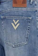 Valentino VGold Flared-Leg Faded Jeans Blue 9B3DD33UACH 558