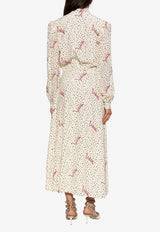 Valentino Plusdepois Bubble Print Silk Midi Dress White 9B3VAKR5A9N 3G5