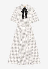 Valentino Plusdepois Print Poplin Midi Dress White 9B3VAKY1ACJ A01