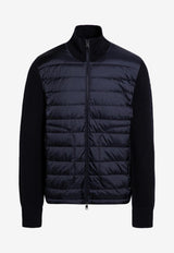 Moncler Nylon and Wool Padded Jacket Blue 9B507-00A9341/P_MONCL-777