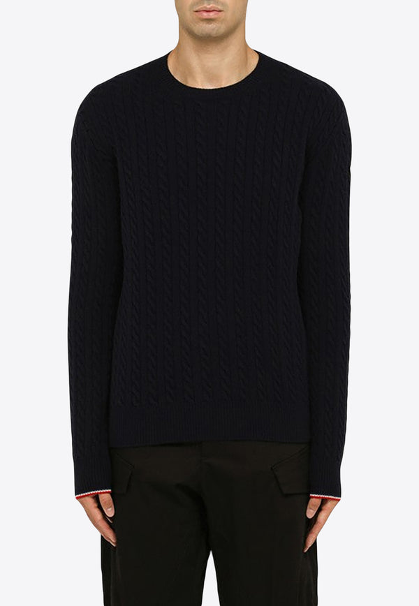 Moncler Cable-Knit Long-Sleeved Sweater Blue 9C000-27M1127/N_MONCL-742