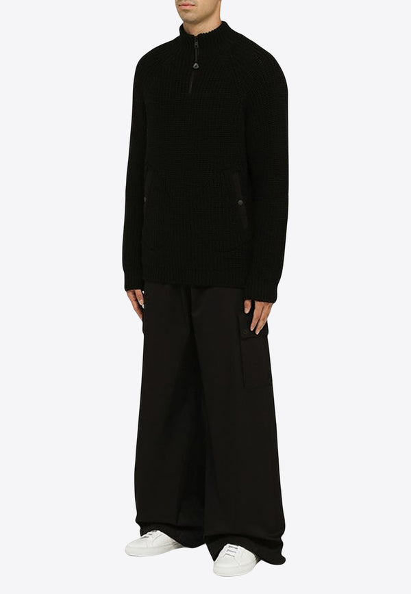 Moncler X Pharell Williams High-Neck Knitted Wool Sweater Black 9F000-01M1172/N_MONGE-999