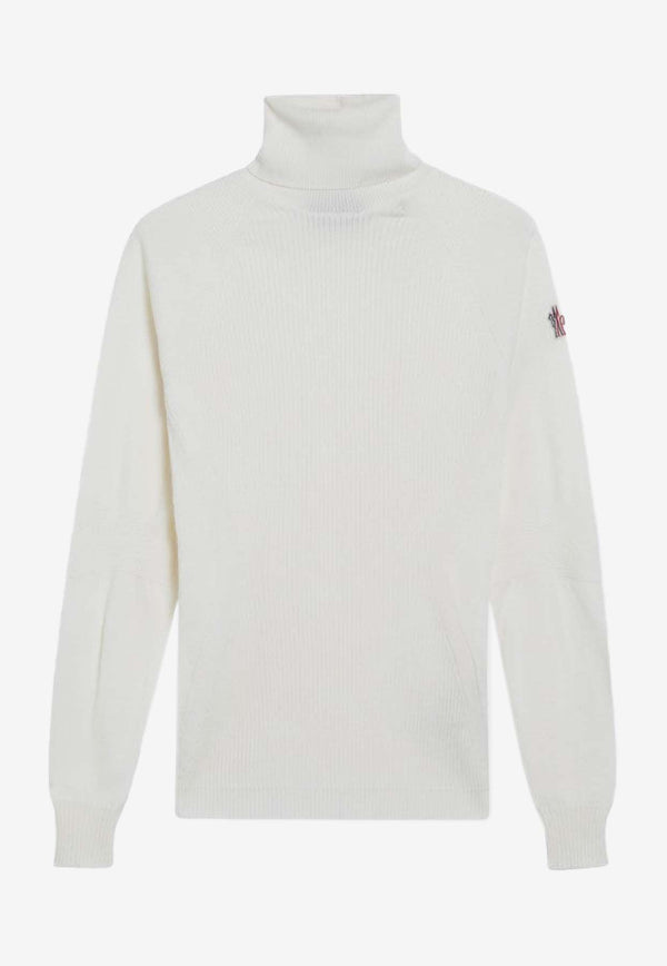 Moncler Grenoble Wool-Blend Turtleneck Sweater White 9F00001M1122/R_MONGR-04A
